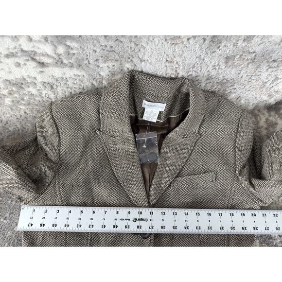 Worthington Sz 14 Wool Blend Belted V Neck Collar Long Sleeve Blazer Jacket - Picture 5 of 8